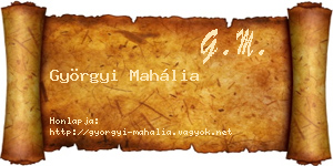 Györgyi Mahália névjegykártya